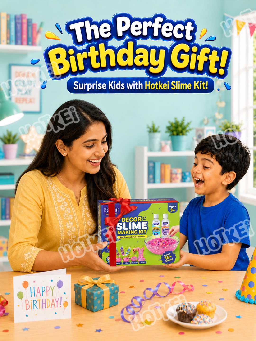 HOTKEI Decor Slimes Making Kit Multicolor Scented DIY Toy Slimy Slime Activator Glue Gel Jelly Putty Making kit Set Toy Birthday Gift for Boys Girls Kids 3 Colored Glue | 1 Activator | Accessories — Amazon image 6