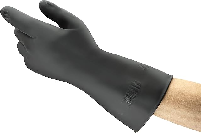 Ansell Alphatec 87-118 Multi-Purpose Work Gloves, Heavy Duty Chemical Resistance, Thick and Flexible Design, Cotton Flocked Liner, Size 10/XL (1 Pair), 87118