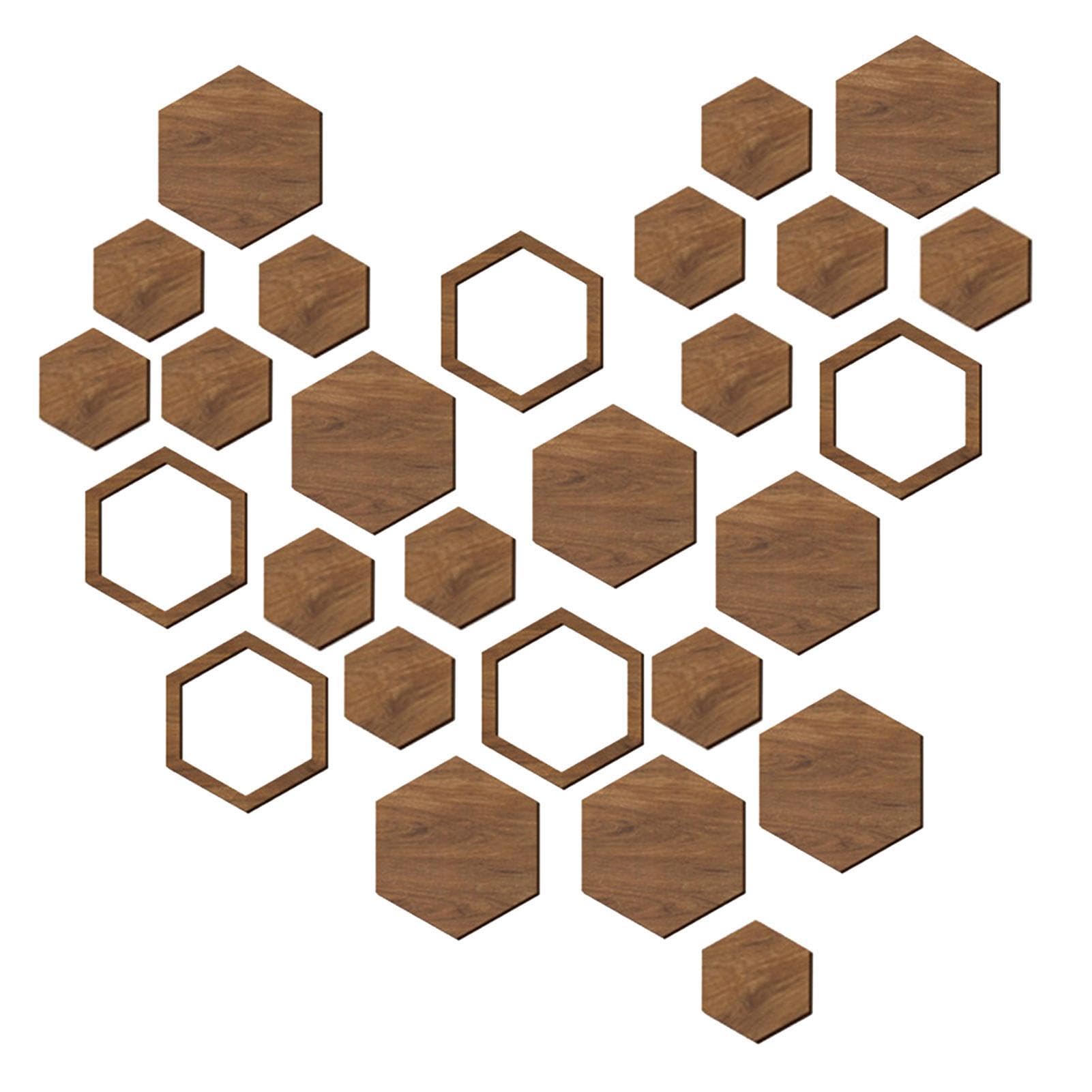 Hexagone en bois pour mur et décoration murale hexagonale en bois Holdes salon