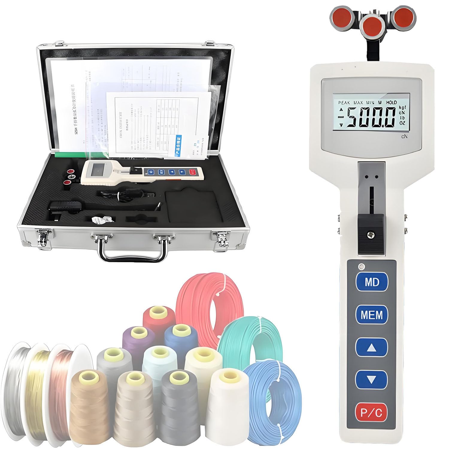 Digital Cable Tension Meter High Precision USB Gauge for Wires 5000CN