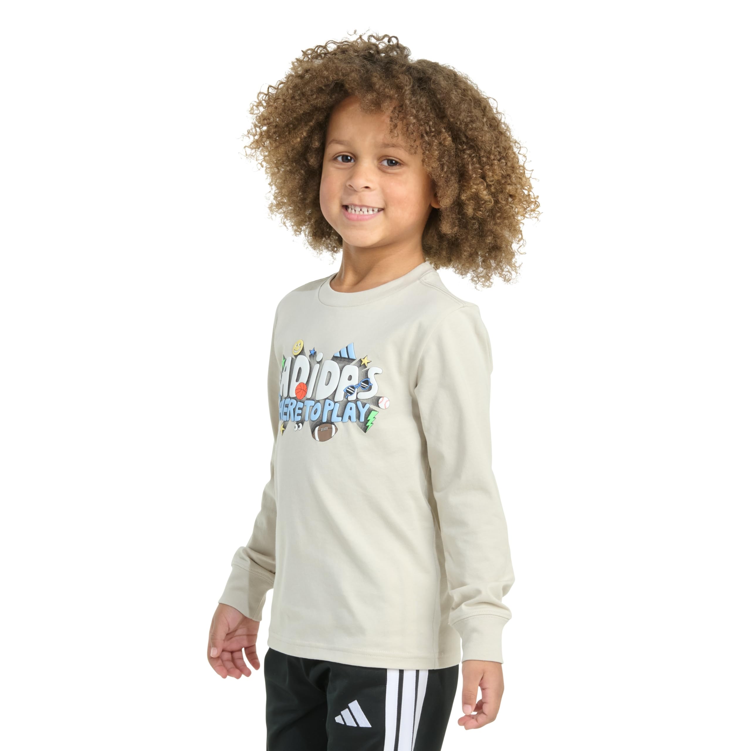 adidas Long Sleeve Expression Tee Maglietta a Maniche Lunghe Expression Bambini e Ragazzi (Pacco da 1)
