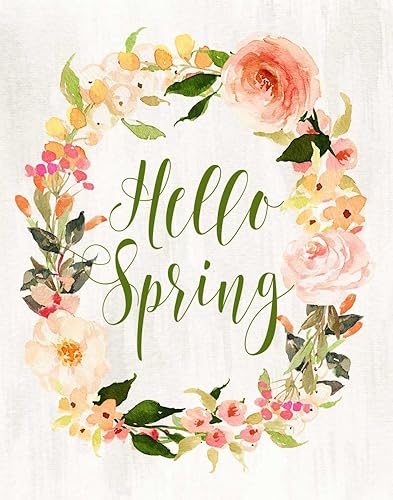 Tara Moss - Póster impreso con texto en inglés Hello Spring Wreath II (11 x 14 pulgadas)