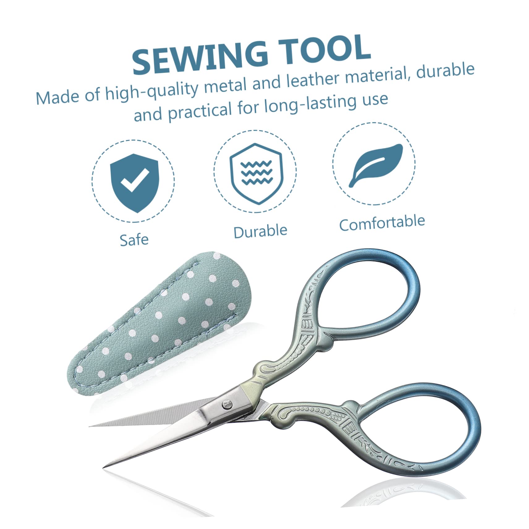EXCEART 3sets Forbice Da Ricamo Professionale Metallo Con Copertura Accessorio Per Cucito e Lavori Di Filo Creatività
