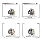 4 Pack Championship Ring Display Cases with Stands, 2.5 Square Clear Acrylic Boxes for Baseball Softball Rings, Medals, Coins & Memorabilia