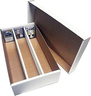 (3) SUPER Shoe 3-Row Storage Box (3000 Ct.) - Cardboard Storage Box - Baseball,Football, Basketball, Hockey, Nascar, Sportscards, Gaming & Trading Cards Collecting Supplies by MAX PRO
