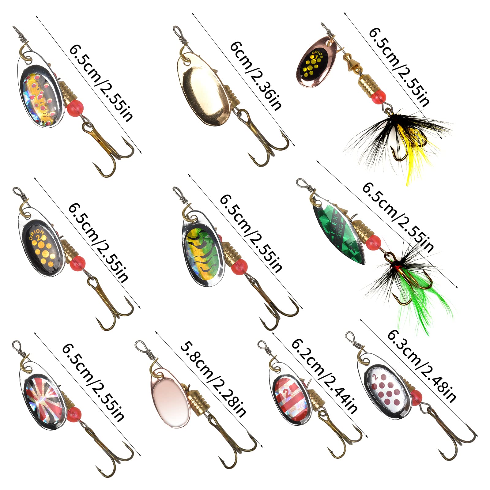 10 Pezzi Esche Per La Pesca in Metallo, Cucchiaini da Pesca con gancio, Esche Artificiali Spinning, Hardbait, Attrezzatura da Pesca Accessori per Pesca in Acqua Salata, Trota, Pesce Persico