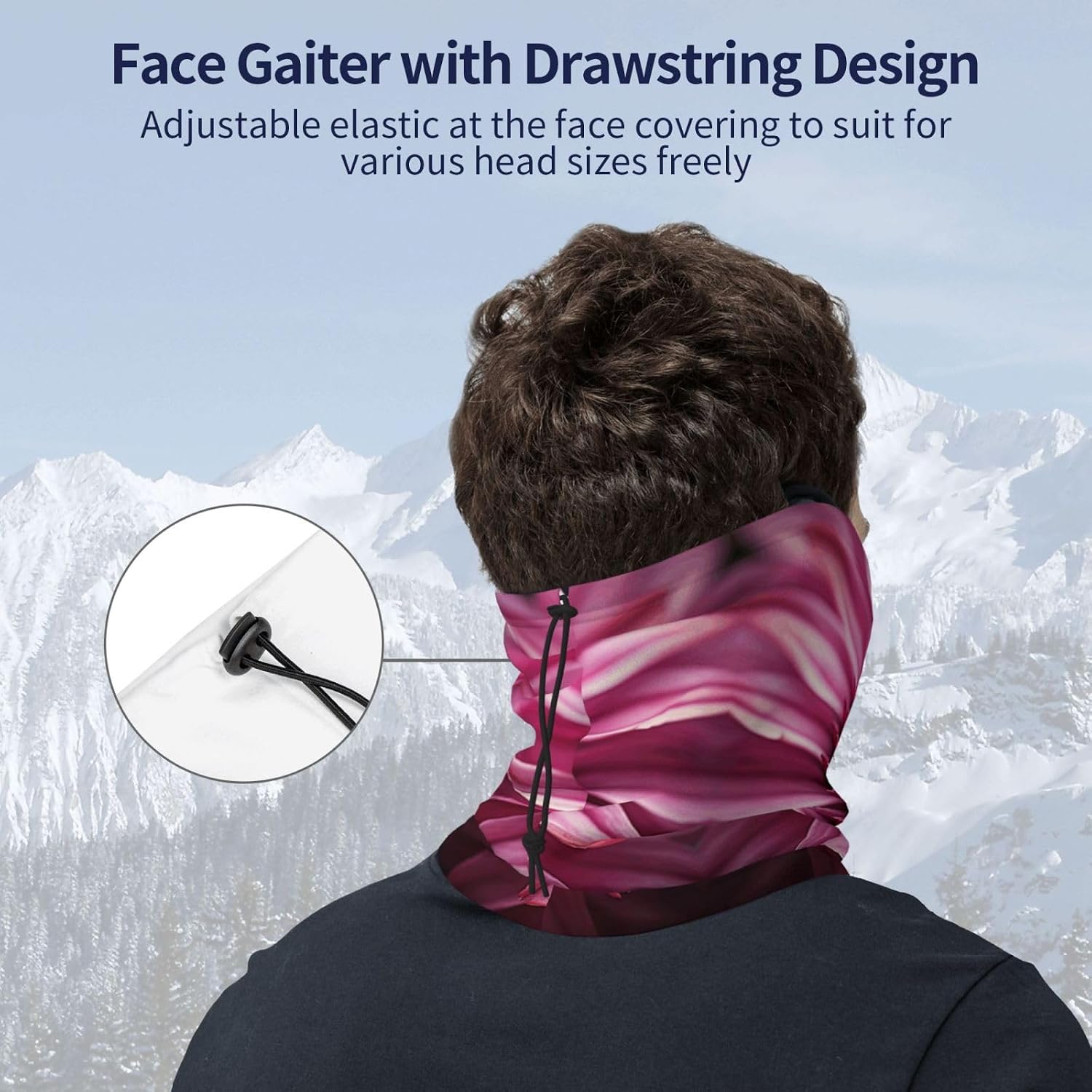 Winter Neck Warmer for Men Women, Purple Coneflower Neck Gaiter UV Sun Protection Face Mask Windproof Cold Weather Face Cover Thermal Ski Mask Scarf for Outdoor Sports Bandana