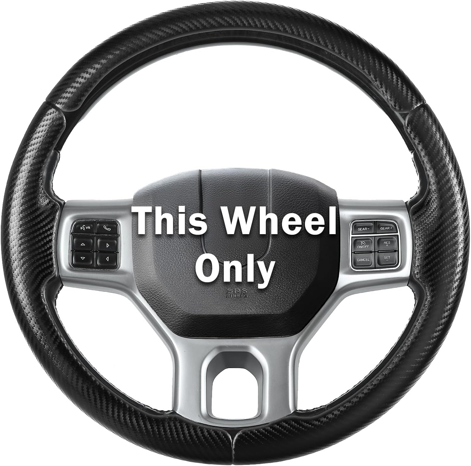 Steering Wheel Cover for Ram 1500, Car Steering Wheel Cover for Dodge Ram 1500 (2012-2018) 1500 Classic(2019-2023) 2500(2012-2018) 3500(2012-2018) 5500(2012-2018), Matte Black