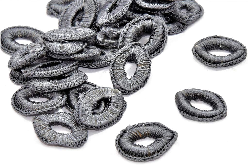 The Design Cart 240pc (2cm * 1.5cm) Army Green Oval Crochet Thread Rings for Making Jewellery | Crochet Thread Rings.