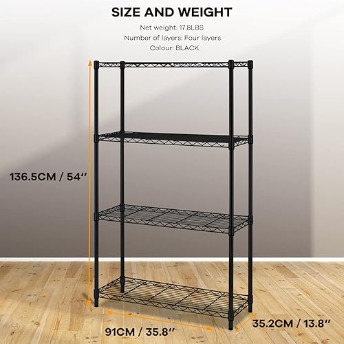 Miniatura 61 de Estantería de alambre de 6 niveles, estantes de metal de 60 x 23 x 13 pulgadas, estante de almacenamiento de metal resistente, estante de alambre