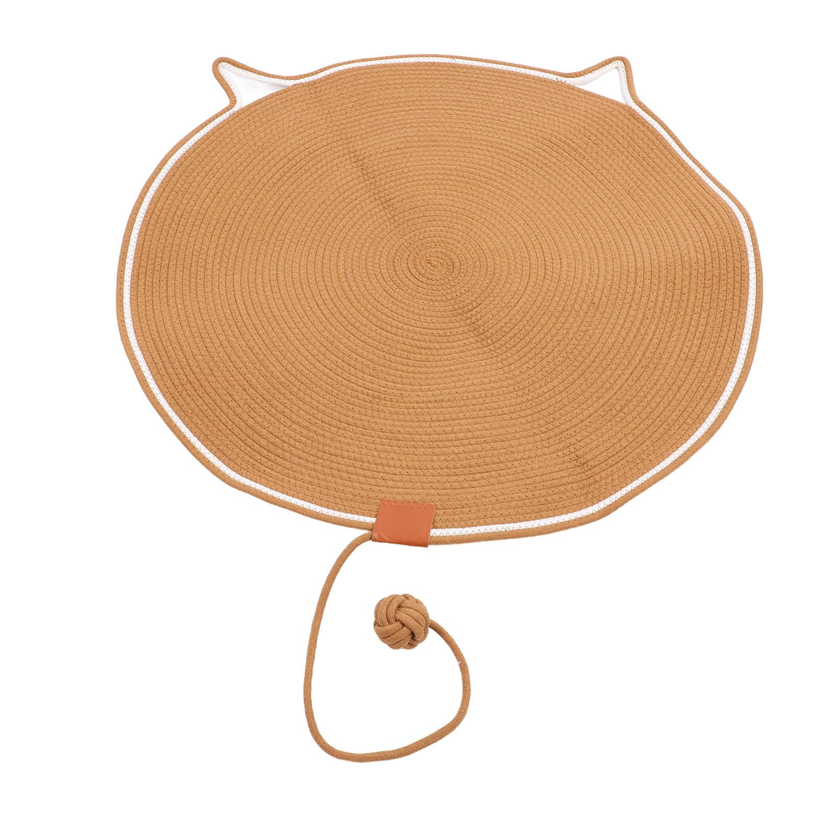 Generic Tappetino Tiragraffi per Gatti Rotondo in Corda di Cotone, 80 Cm, Facile da Pulire, Ideale per Proteggere i Mobili