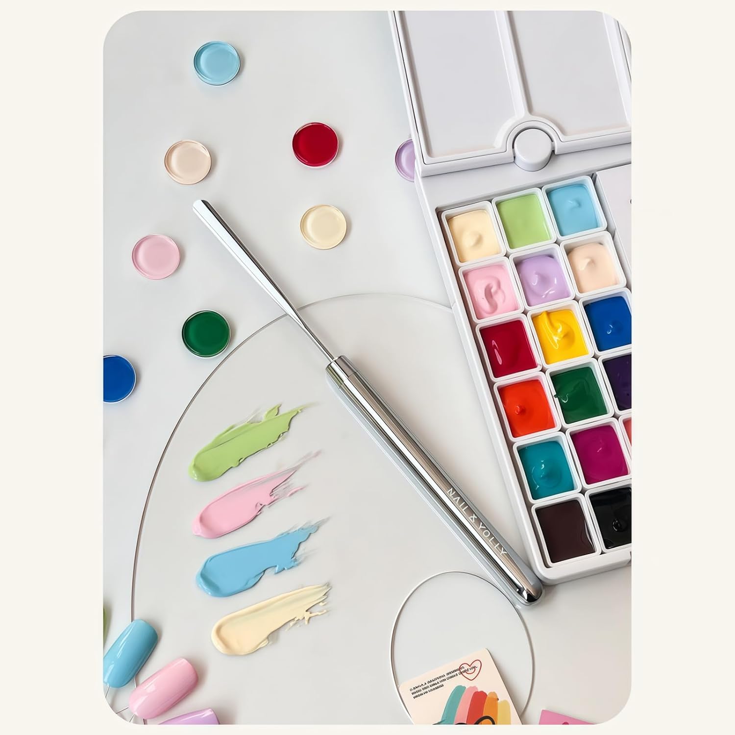 NAIL&YOLLY 18-Color Dopamine Patting Gel Set,UV/LED Gradient Blooming Nail Kit with Tools (Doodle Duck)