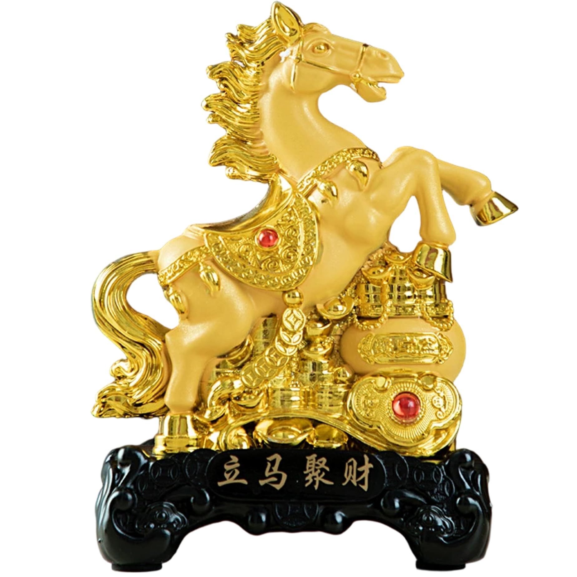 Statue de cheval doré Feng Shui pour attirer la chance et la richesse sur table