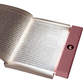 HOTUT Lightwedge Reading Lamp Portable Flat Book Light for Reading in Bed at Night LED Book Lamp Panel Book Light Eye Protection Reading Light Book Page Light Gift for Book Lovers - Pink