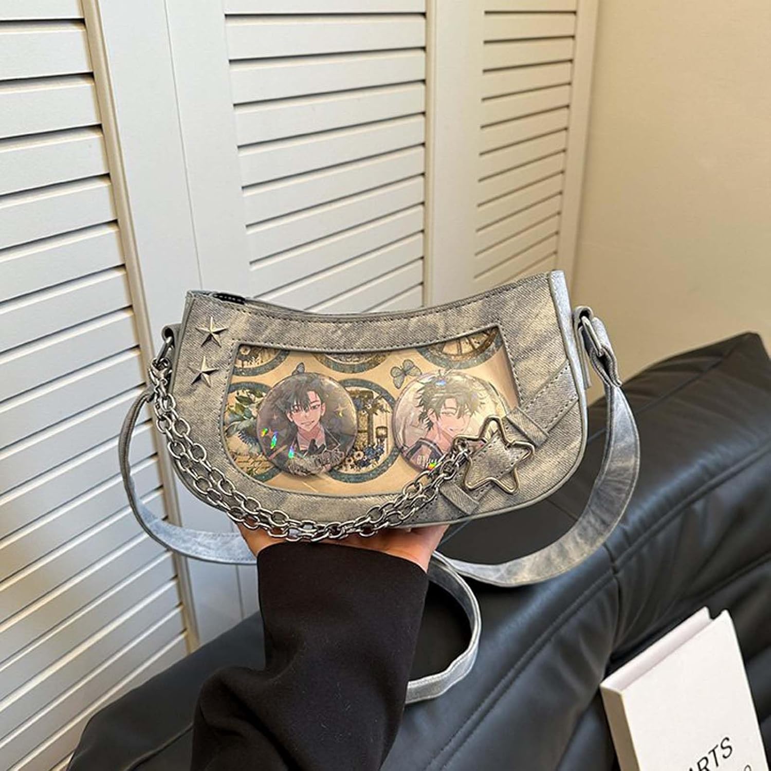 Y2k Aesthetic Cute Handbag Ita Purse Crossbody Japanese Shoulder Bag Pin Display