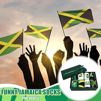 Hercicy 8 Pairs Jamaican Socks for Men Women Jamaican Independence Day Gift