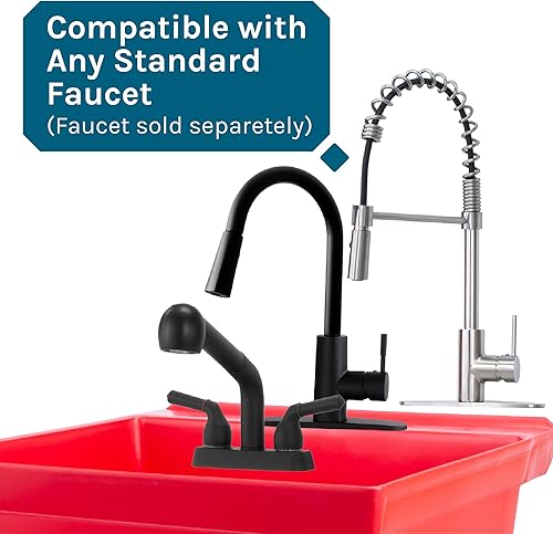 Miniatura 4 de Tina de lavandería de 19 galones, fregadero utilitario de JS Jackson Supplies con patas de metal ajustables, ideal para cuarto de lavado, sótano o