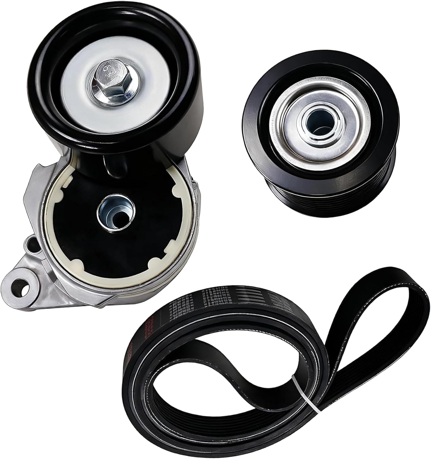 89378 Serpentine Belt Drive Tensioner Pulley Component Kit Fit for 2007-2018 Toyota Land Cruiser/Sequoia/Tundra V8 4.6L/5.7L for Lexus GX460/LX570 V8 4.6L 5.7L Replace 39185 36370 8PK2415 K080948