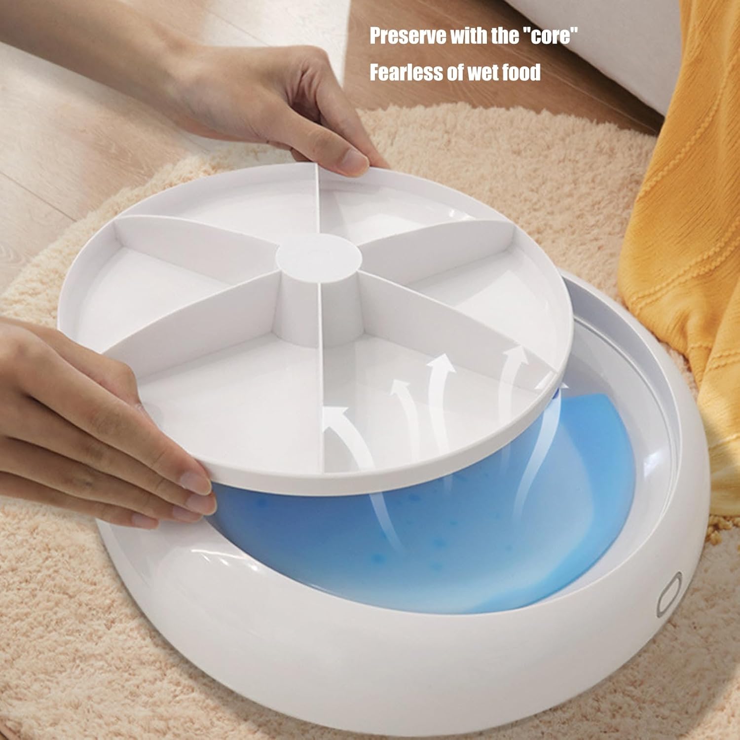 Programmable Automatic Cat Feeder with Refrigerated Container and 2 Ice Packs for Freshness Meals 6 Times Daily