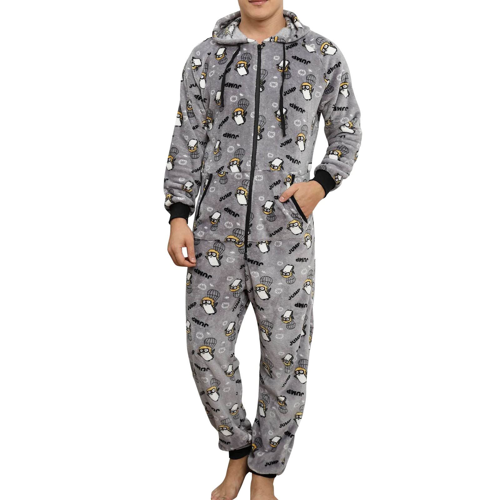 Combinaison Pyjama Onesie Polaire à Capuche Homme - Teddy Doux Et Chaud, Cadeau Noël, Vêtement Maison - 8