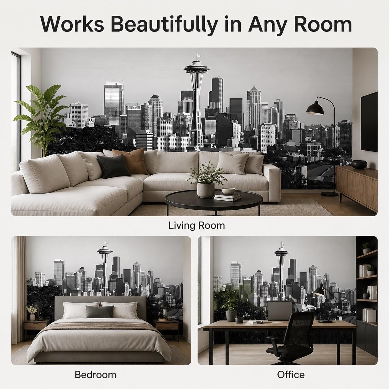 Wall Murals Peel and Stick ，Canvas murals Wallpaper Removable Waterproof Large Wallpaper for Living Room Bedroom (A11, 118×82inch)