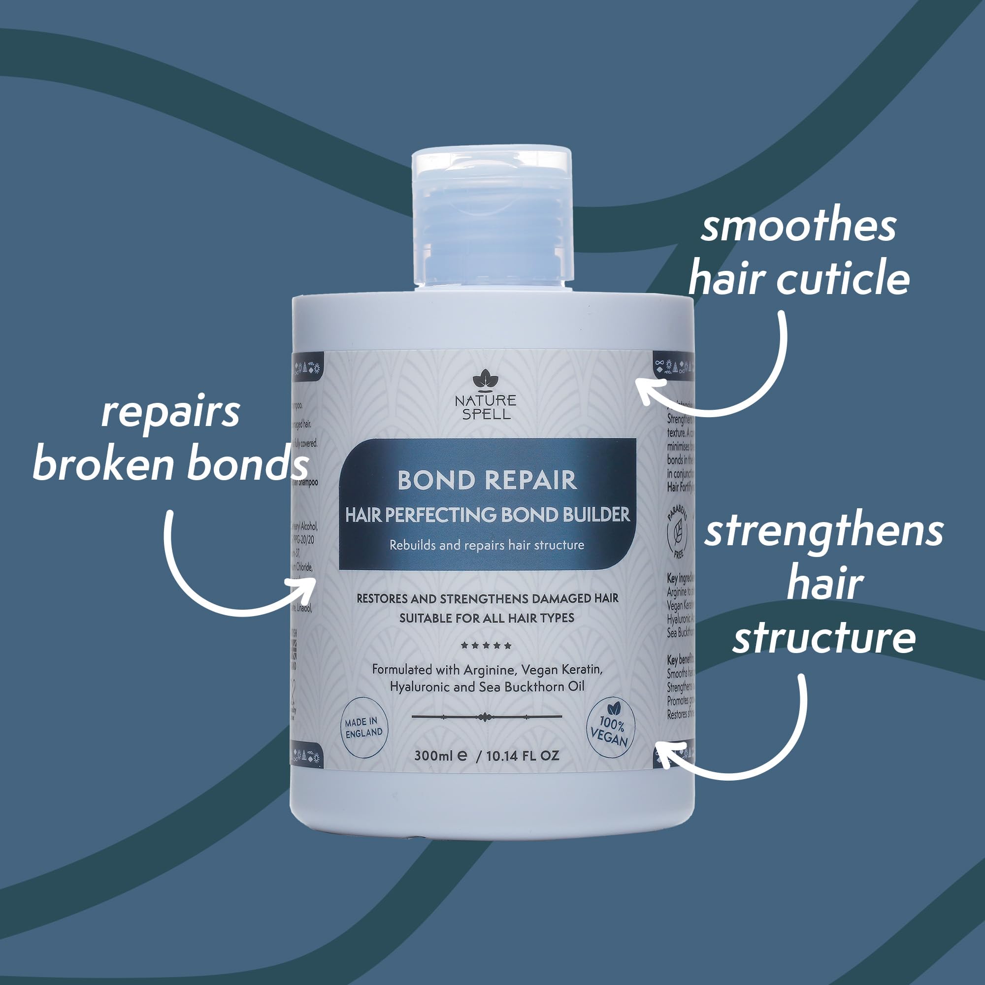 Nature Spell Bond Repair Builder Pre-Shampoo Treatment, Repairs Damaged Hair, Enriched with Arginine - Image 2