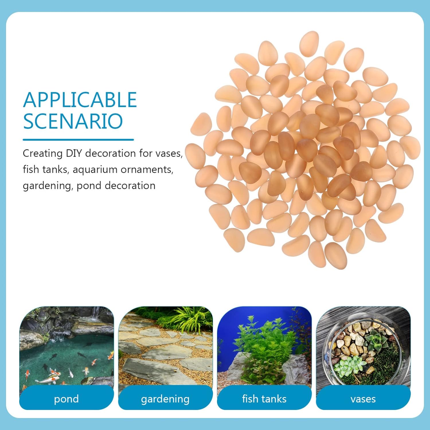 Yardwe 2bags Frosted for Aquarium and Garden Decor Stone Decor for Fish Tank Ornaments Decorative Pebbles for Projects and Landscaping