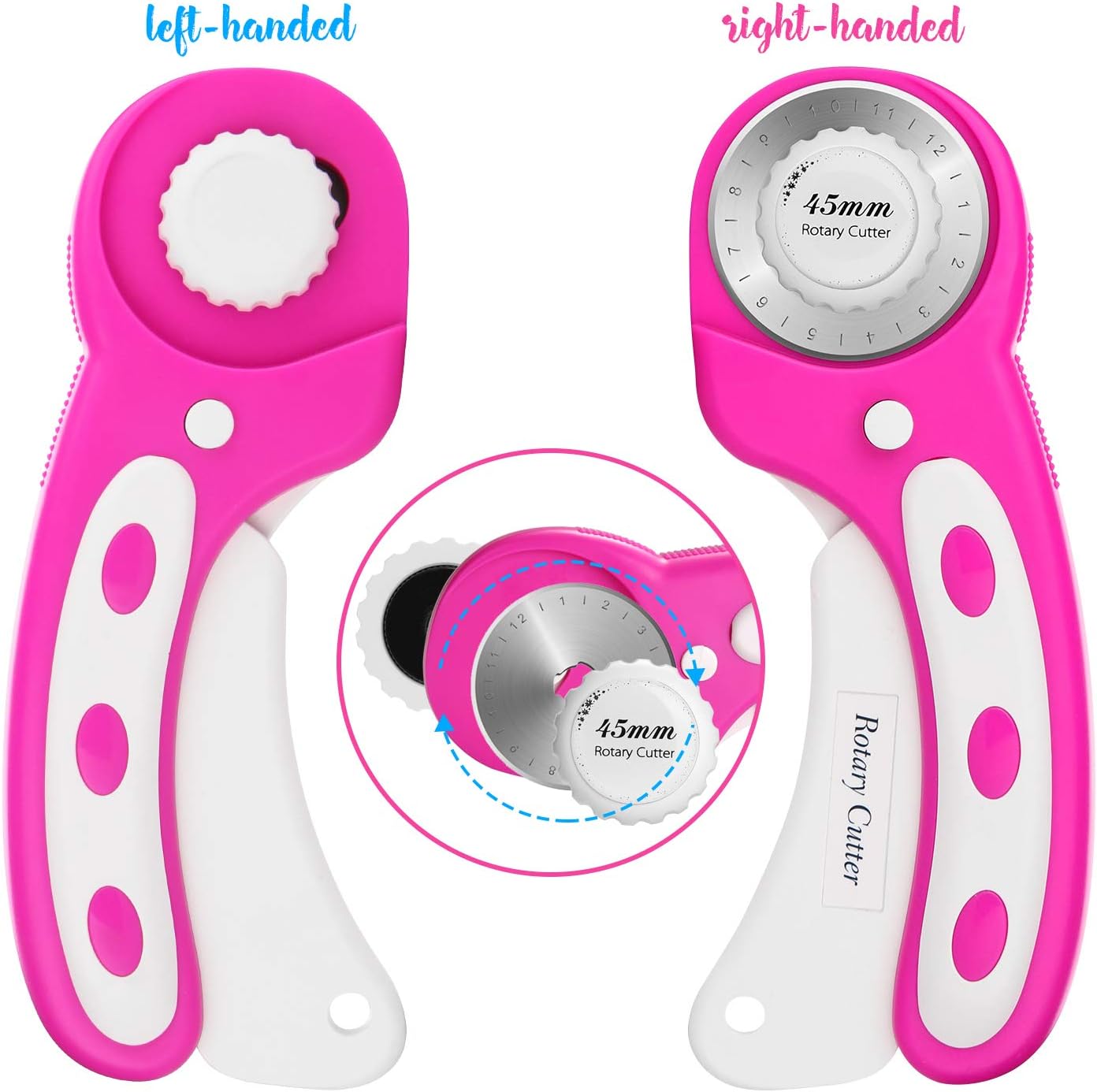 Rotary Cutter Kit, 45mm Rotary Cutter Tool Kit with Rotary Cutter, 12x18 Inch A3 Cutting Mat, Patchwork Ruler, 10 Fabric Clips, 50 pins and 3 Spare Blades