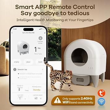 Fumoi Automatic Litter Box,App Control,Safety Sensor,Washable Litter Trays