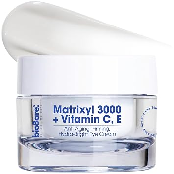 Matrixyl 3000 + Vitamin C & E Eye Cream Anti-Aging Peptide Eye Treatment for Wrinkles, Dark Circles & Puffiness Hydrating Cream with Hyaluronic Acid, AHAs & Botanical Oils 15ml