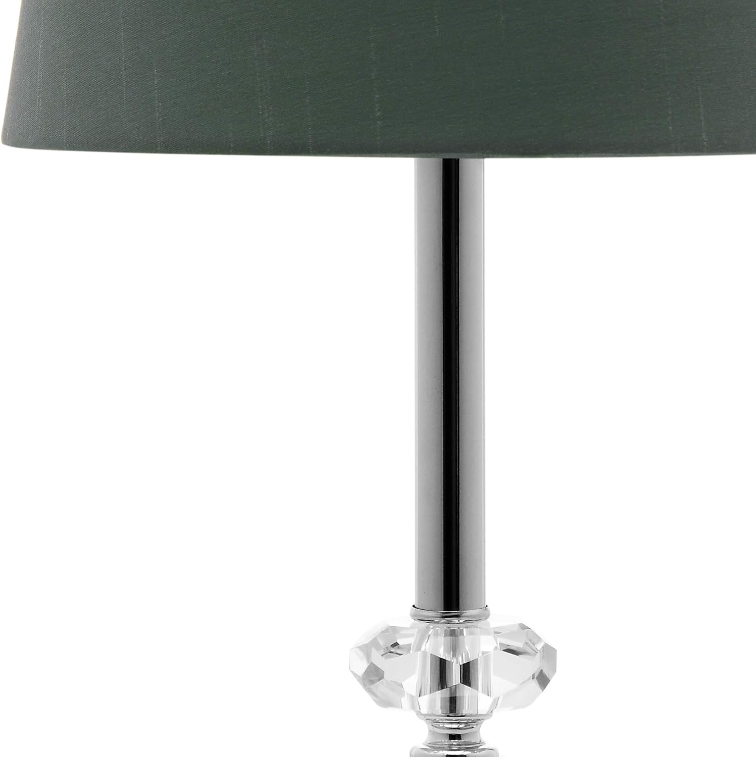 SAFAVIEH Lighting Collection - Ashford Crystal Orb Table Lamp, 16" Clear Base with Green Shade, Compact Accent Light (LIT4131A)
