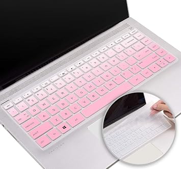 Keyboard Cover for HP Laptop 14"& HP Pavilion x360 14 14-dk 14-fq 14-dq/dk/cf Series 14-dq1040 14m-ba011dx ba013dx 14-dh2097nr 14-bw006nr 14-bf040wm 14-fq0033dx 14-fq0013dxPink+Clear