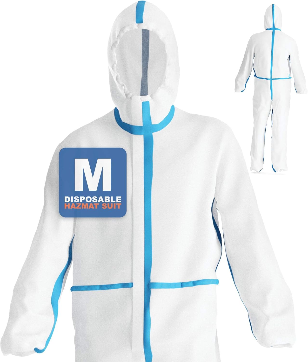 Disposable Hazmat Coverall Suit - Full Body Protective Isolation Coveralls for Surgical, Hospital, Painter, Hazard : Tools & Home Improvement