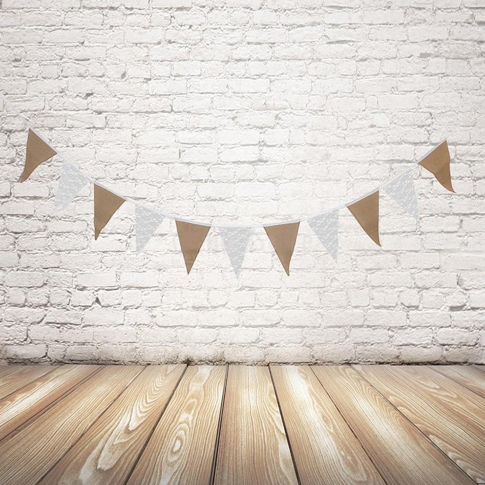 3.3M Lace Vintage Fabric Burlap Bunting Hessian Burlap Rustic Shabby Banner DIY Decoration For Wedding Party