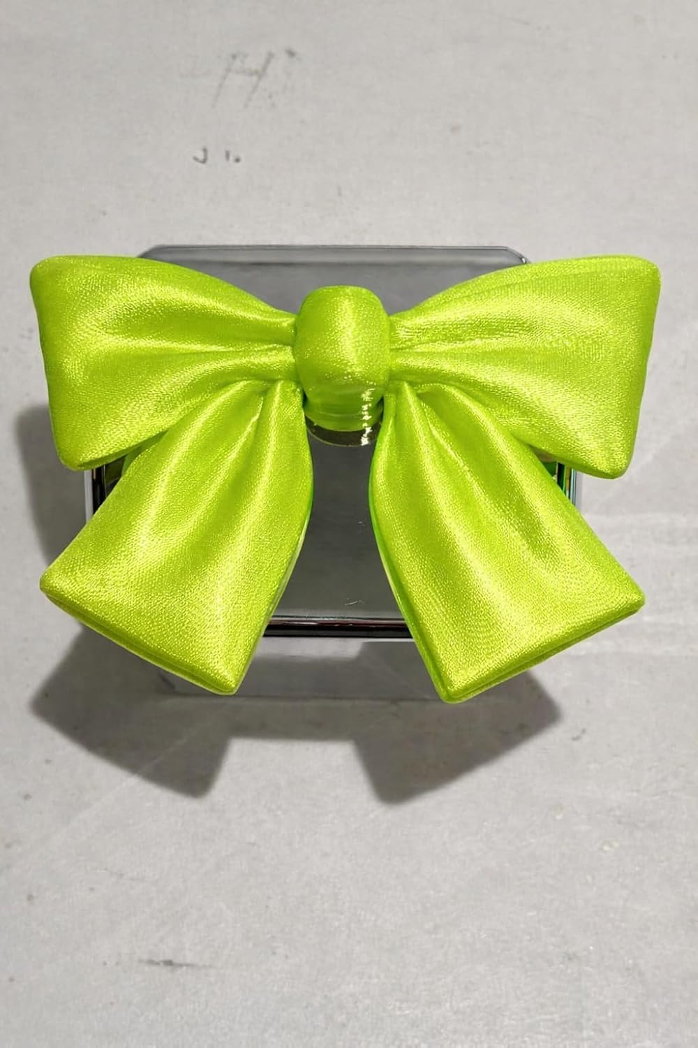 Ribbon Bow Cute Present Ribbon in 3D - Chrome w Colors - 2 inch Trailer Hitch Cover - Paw Jaguar Panther