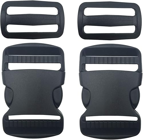 Hebillas de plástico de liberación, Negro -, Ajustable, liberación lateral