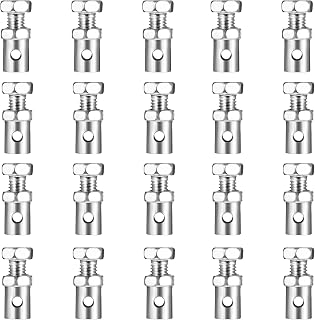 20PCS Throttle Cable Ends 1/8" Universal Throttle Cables Repair Kit, Silver Go Kart Throttles Cable Stop Clamp Bicycle Brake Cables Lock Crimp Ends for Motorcycle ATV Motorcross Bicycle Scooter Bike