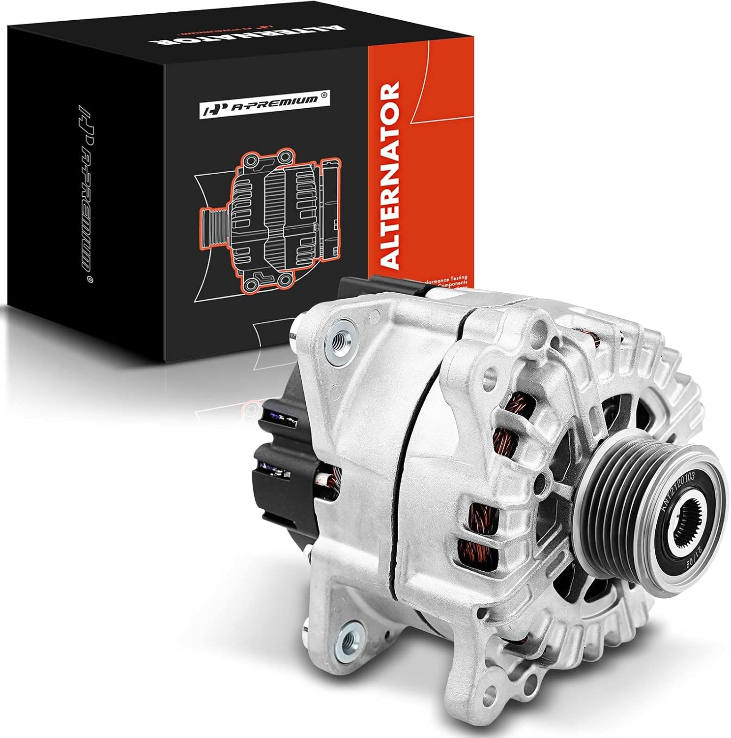 A-Premium Alternator Compatible with Volkswagen Touareg 2011-2012 & Porsche Cayenne 2010, V6 3.6L, 12V 220Amp Clockwise 7-Groove Clutch Pulley, Replace# 03H903023D, 03H903023DX, FG23S028, FGN23S028