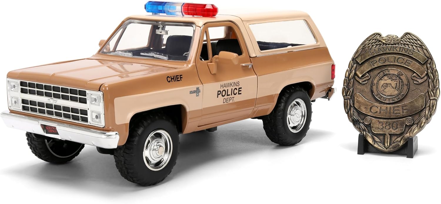 Jada Stranger Things Hollywood Rides 1980 Chevy Blazer 1:24 Scale Die-Cast Metal Vehicle with Badge, Multi-Colored (JA31111)