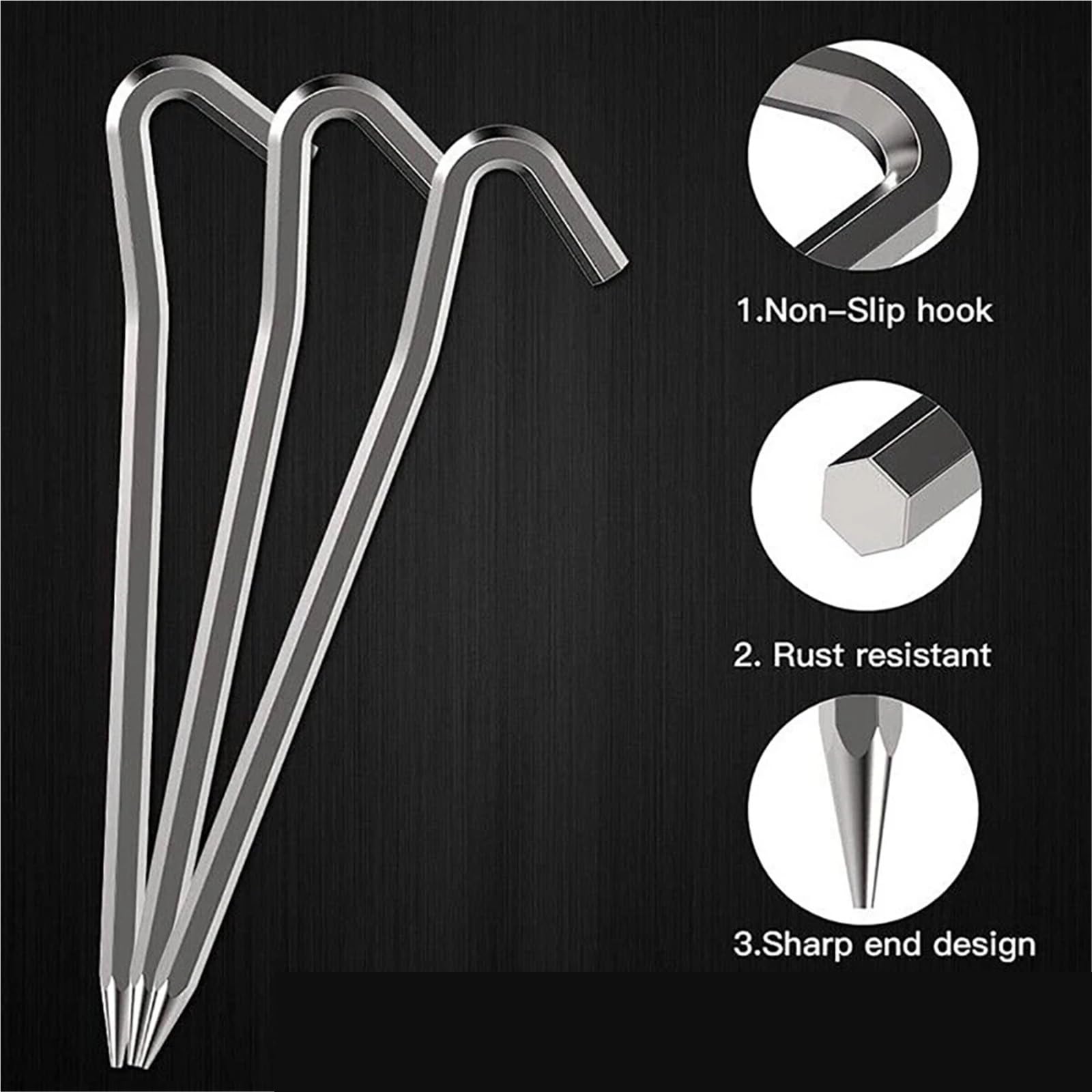 Picchetto da tenda, 12 picchetti for tenda da 6 mm x 180, in alluminio, resistenti, for campeggio all'aperto