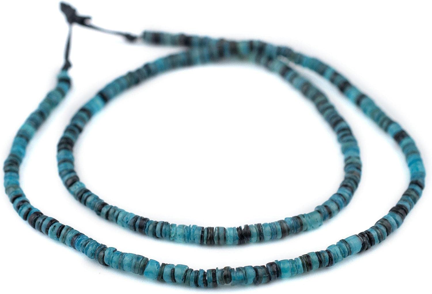 The Bead Chest Azul Blue Natural Shell Heishi Beads 5mm 24 Inch Strand