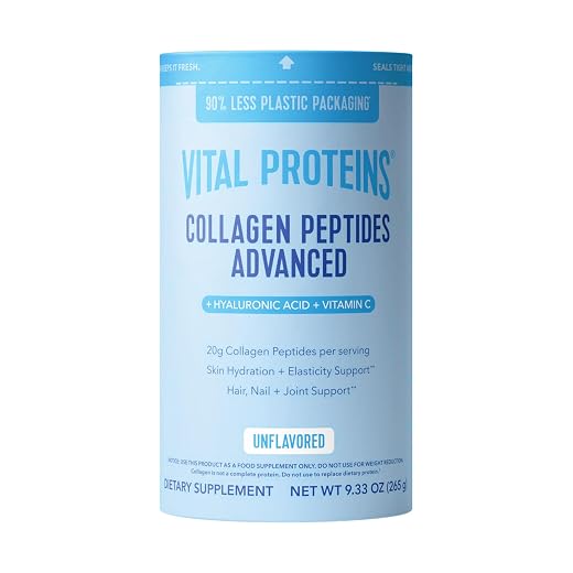 Vital Proteins Collagen Peptides Powder, 9.33 oz, Unflavored with Hyaluronic Acid and Vitamin C
