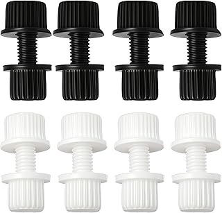Nylon License Plate Screws, Bolts and Nuts for Frame, Plastic Fasteners Kit for Motorcycle Bike, Holder Bolt (Black and White)