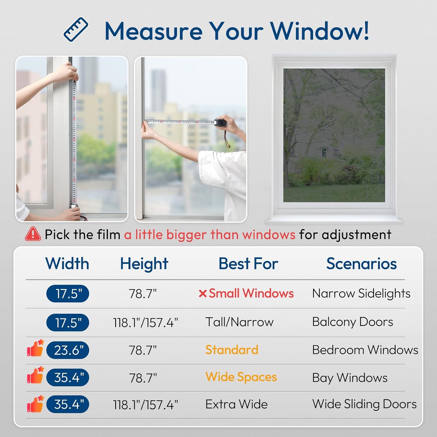 rabbitgoo One Way Window Privacy Film Tint with 3 Tools for Home, Sun Heat UV Blocking Control Reflective Adhesive Mirror Tint See Out Not in Office Door Covering, Black Silver, 35.4 x 118.1 inches