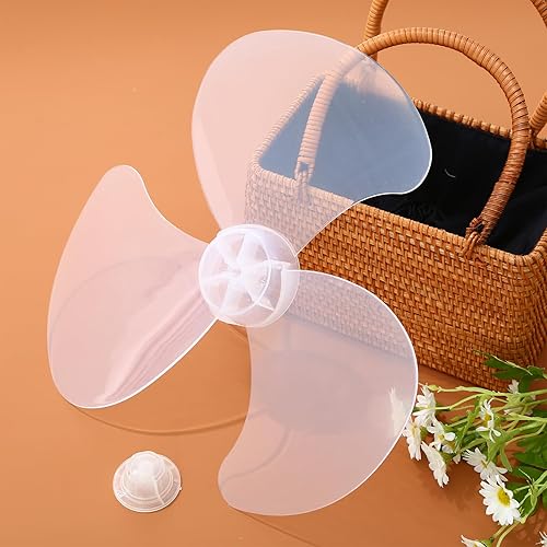 Miniatura 2 de Alvivi Ventilador universal de plástico de 3 hojas con cubierta de tuerca, parte de repuesto de ventilador de pedestal de pie duradero para el