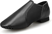 StelleAthletica Kids Jazz Shoes Girls Boys PU Leather Slip-On Split Sole Dance Shoes Toddler Big Kid