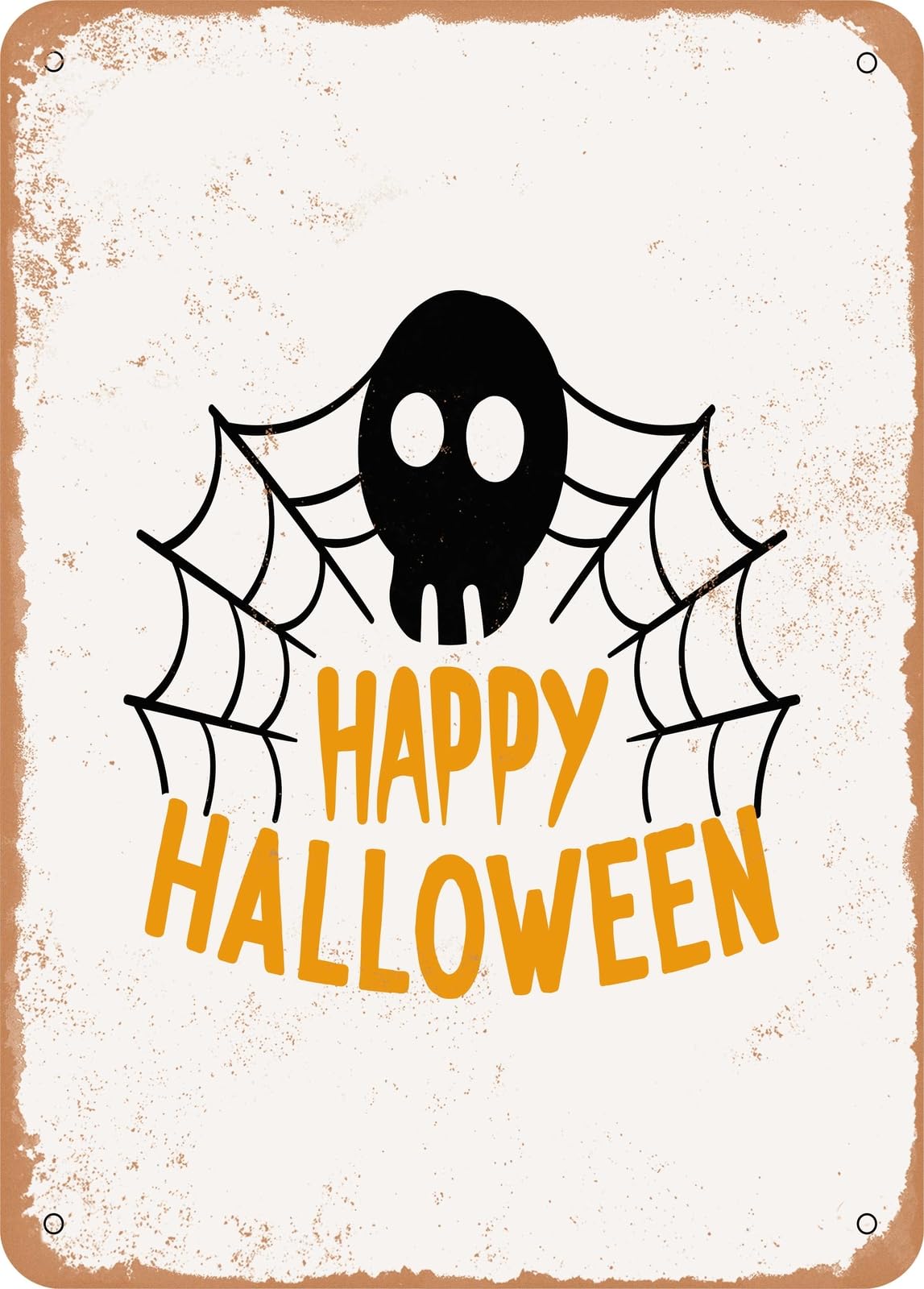 Miaomansenstore Metal Sign - Happy Halloween - 6 - Vintage Rusty Look Home Decor