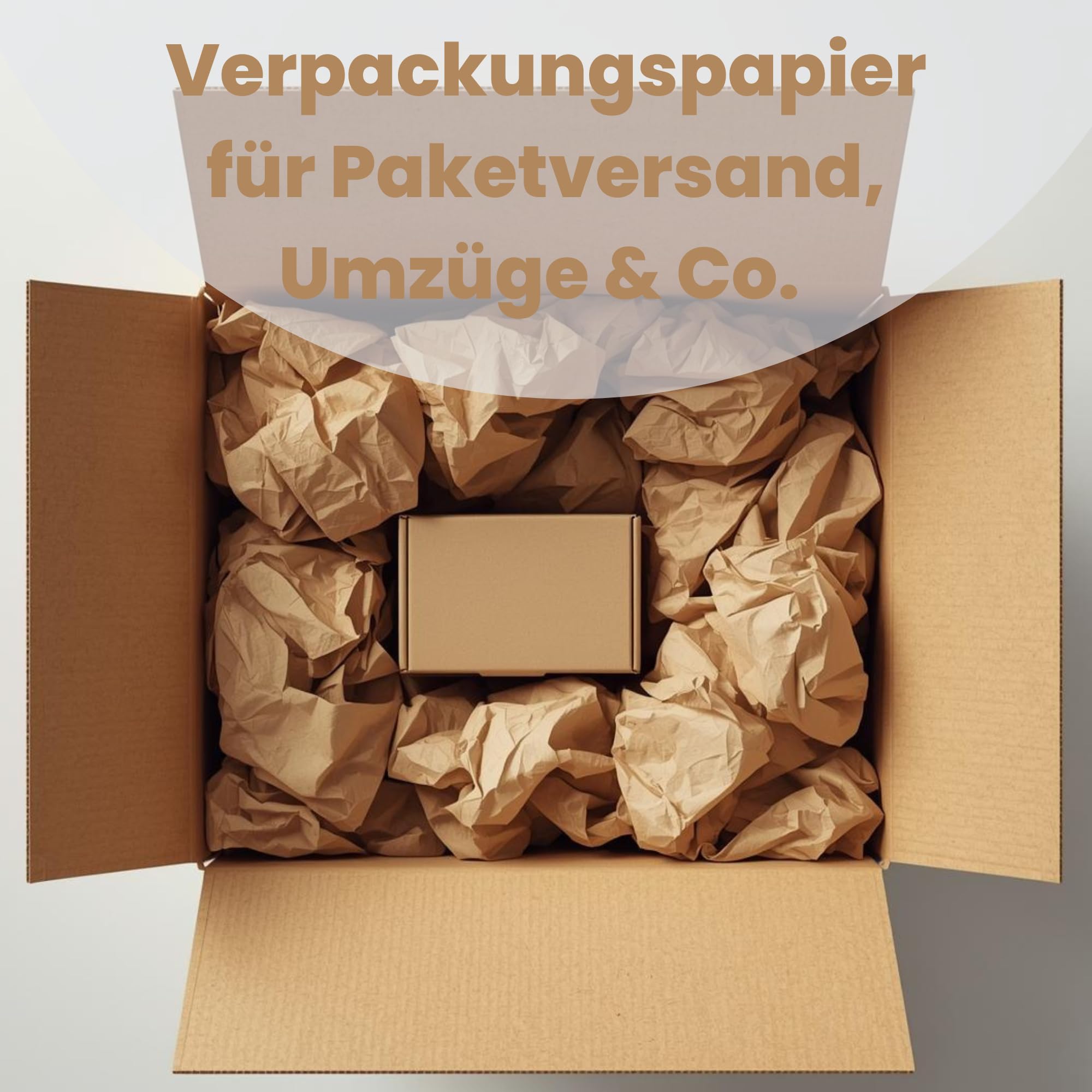 Packpapier Rolle 100cm x 10m - 100% Recycling Verpackungspapier, nachhaltige Kraftpapier Rolle ohne Hülse. Einpackpapier perfekt für Umzug, als Geschenkpapier, Blumenpapier oder für DIY-Projekte.