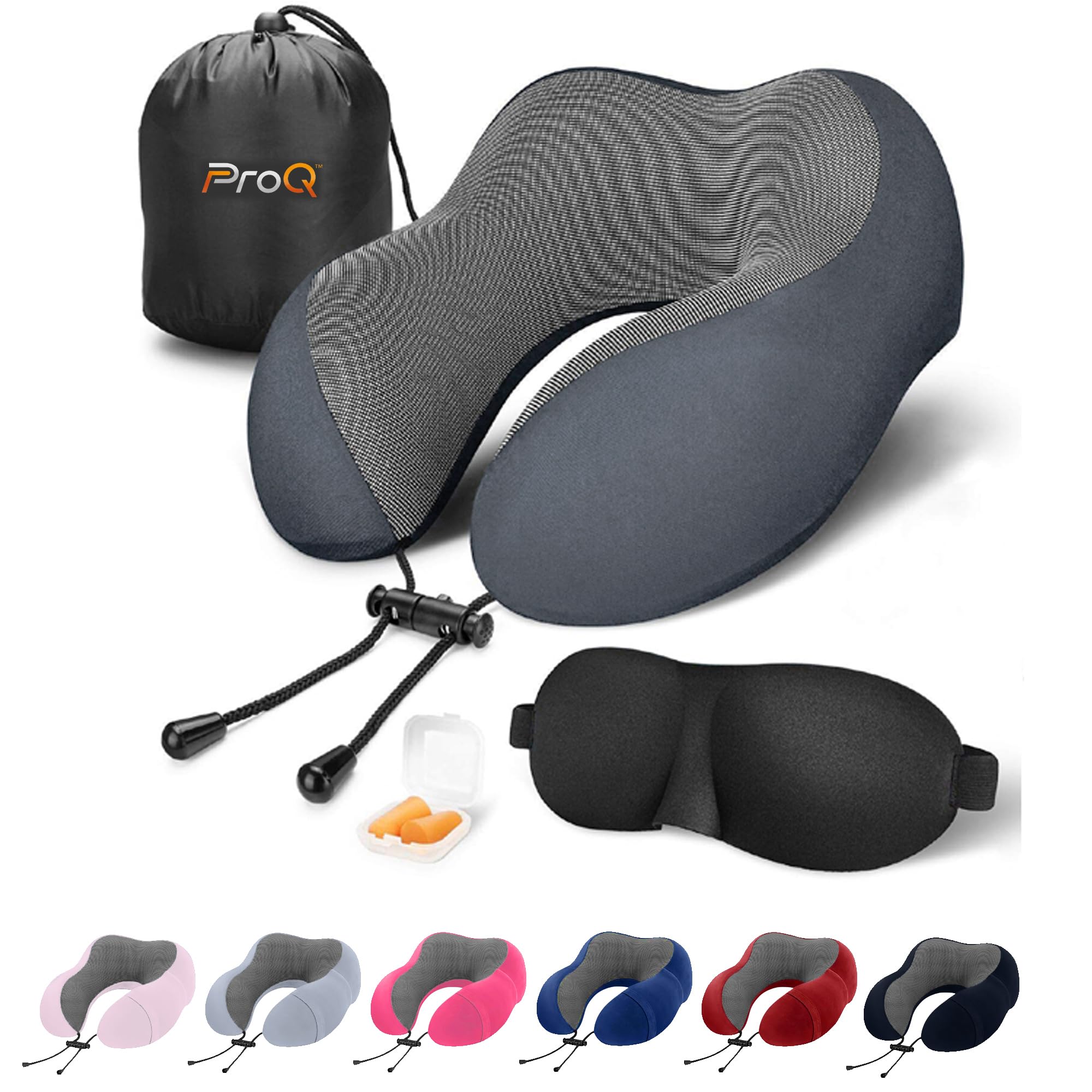 Neck Pillow for Travelling - Travel Pillow for Flights - Memory Foam Neck Pillow - Travel Neck Rest Pillows - Traveling Pillow for Men, Women Travelling Accessories, Lightweight, Portable, Grey-picture-32