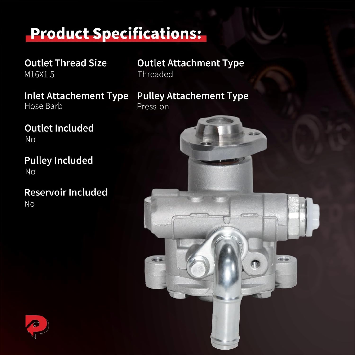 PHOBOOS Power Steering Pump Compatible with Volkswagen Jetta/Saveiro 2011-2015, Passat/Beetle 2012-2014, CrossFox 2007-2009/2011-2013, 1.8L/2.0L/2.5L Models, New Unit, Smooth Steering, Ref. 21-659